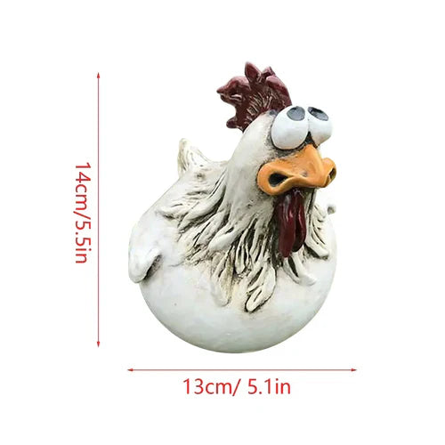 Funny Chicken Fence Decor Garden Statue