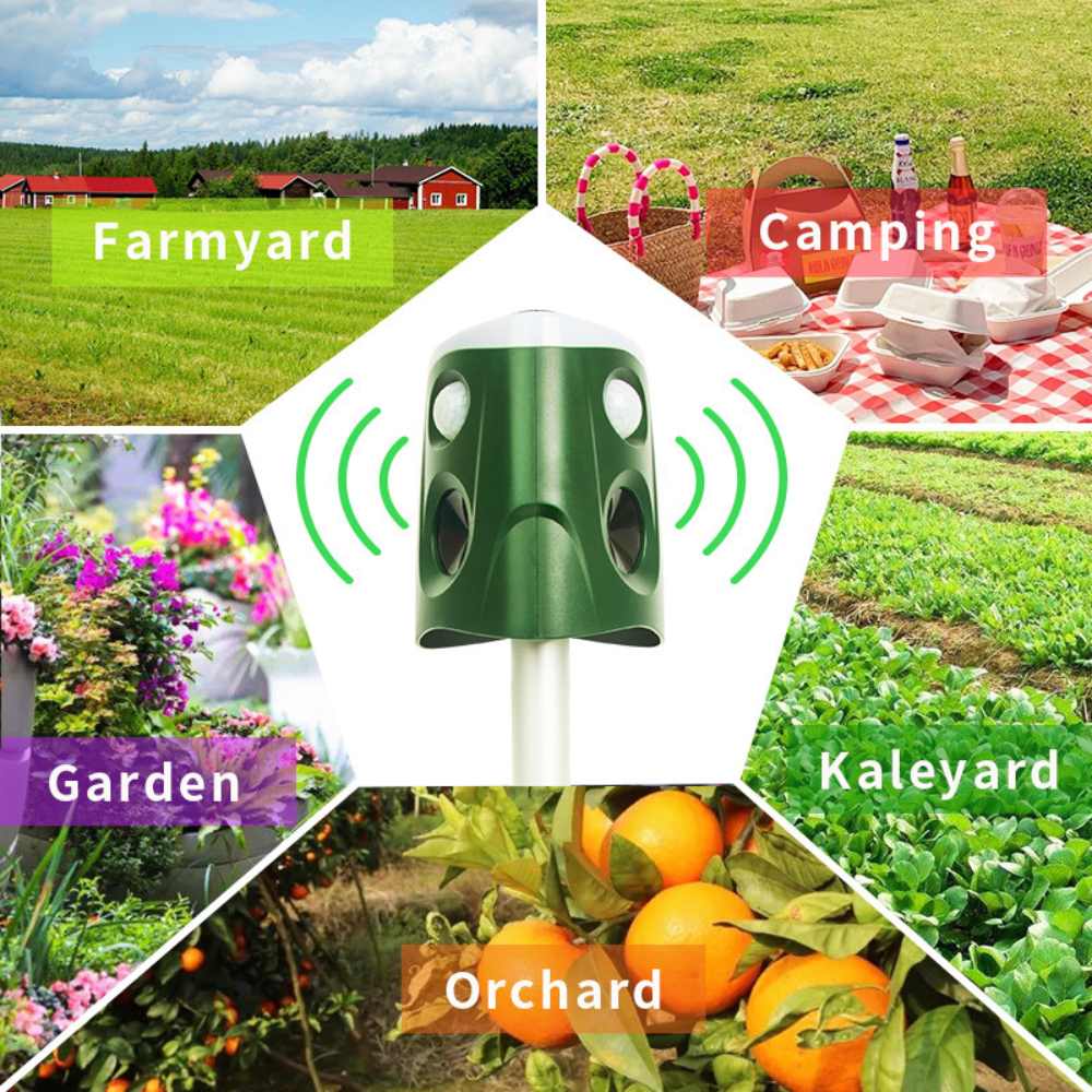 Solar Ultrasonic Animal Repeller 3-in-1