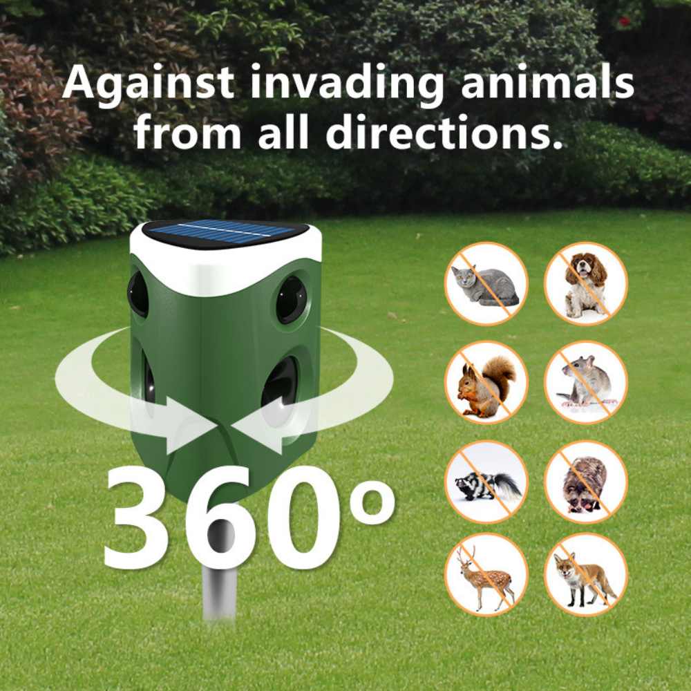 Solar Ultrasonic Animal Repeller 3-in-1