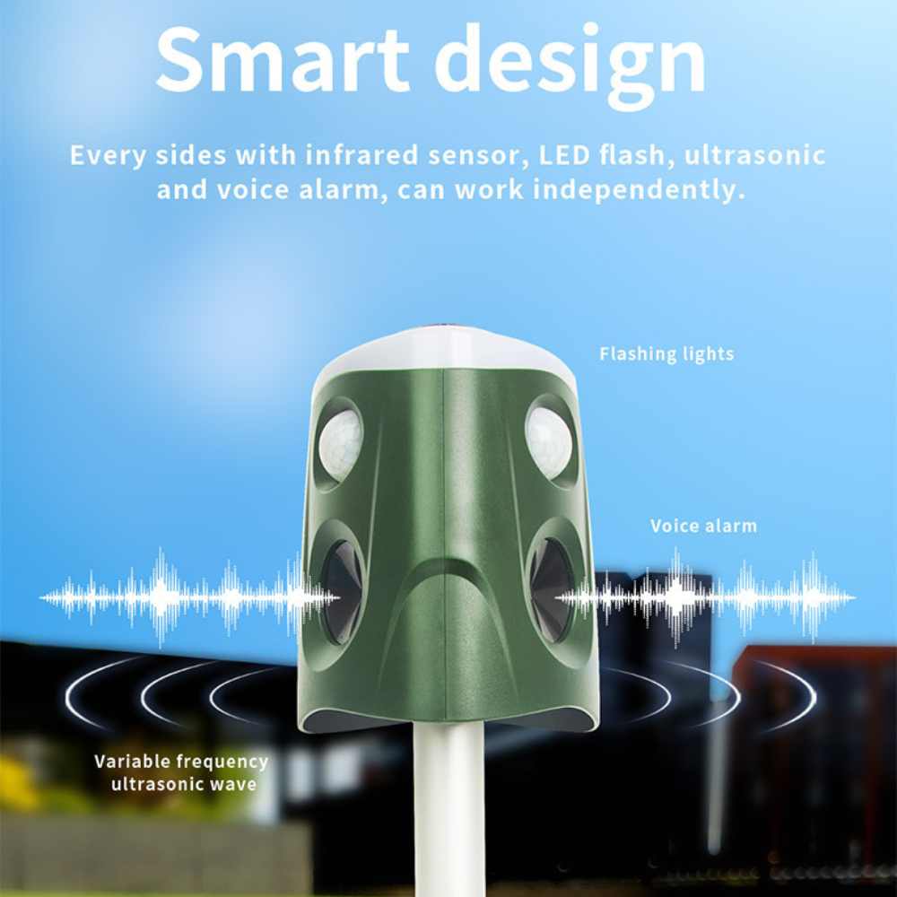 Solar Ultrasonic Animal Repeller 3-in-1