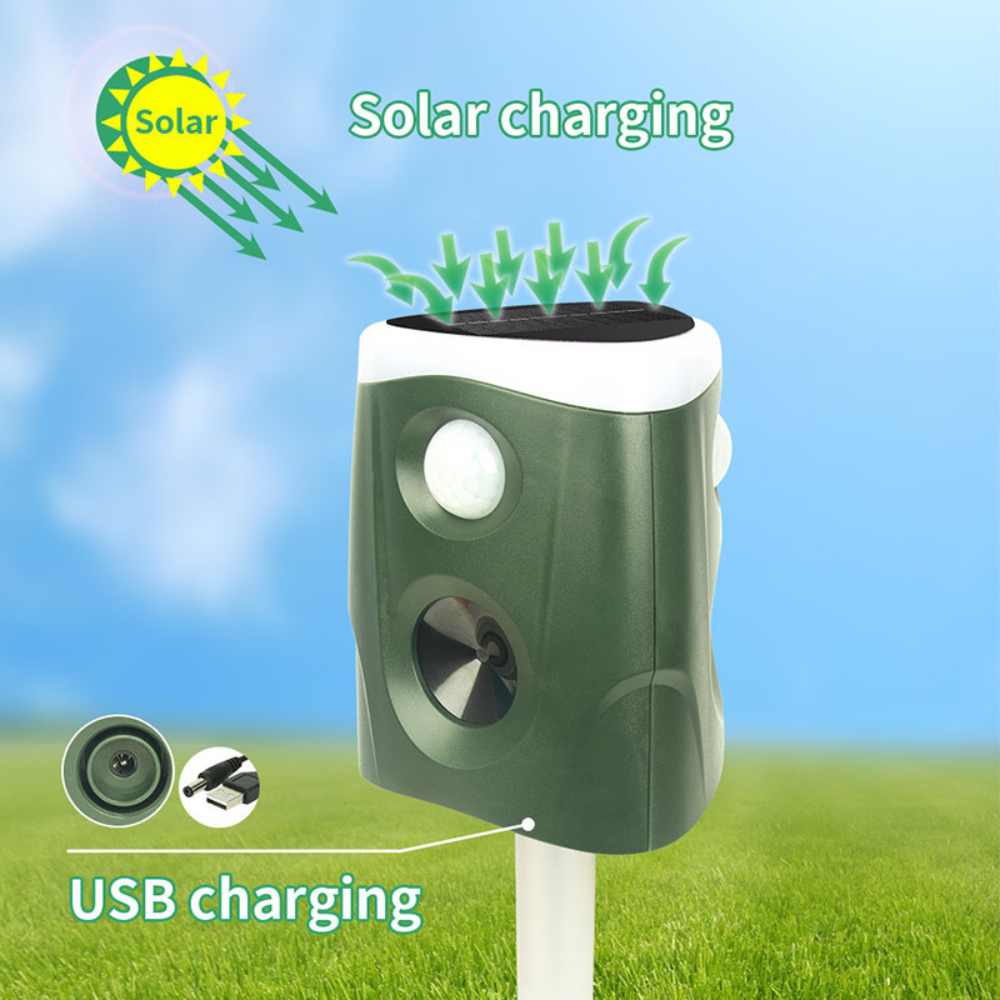 Solar Ultrasonic Animal Repeller 3-in-1