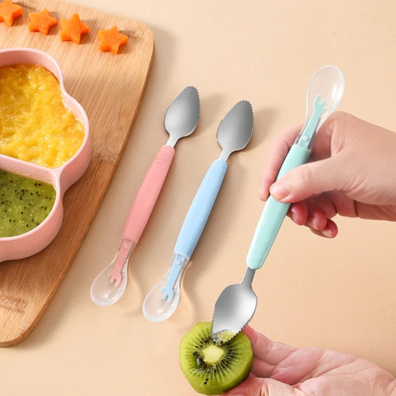 Double-Head Baby Silicone Food Spoon