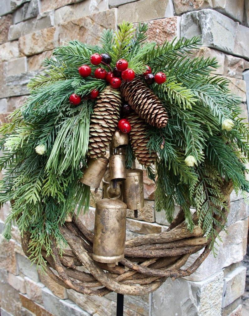 Farmhouse Christmas Boho Wreath