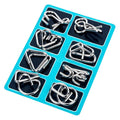 8-Piece Metal Puzzle Ring Brain Teaser Set