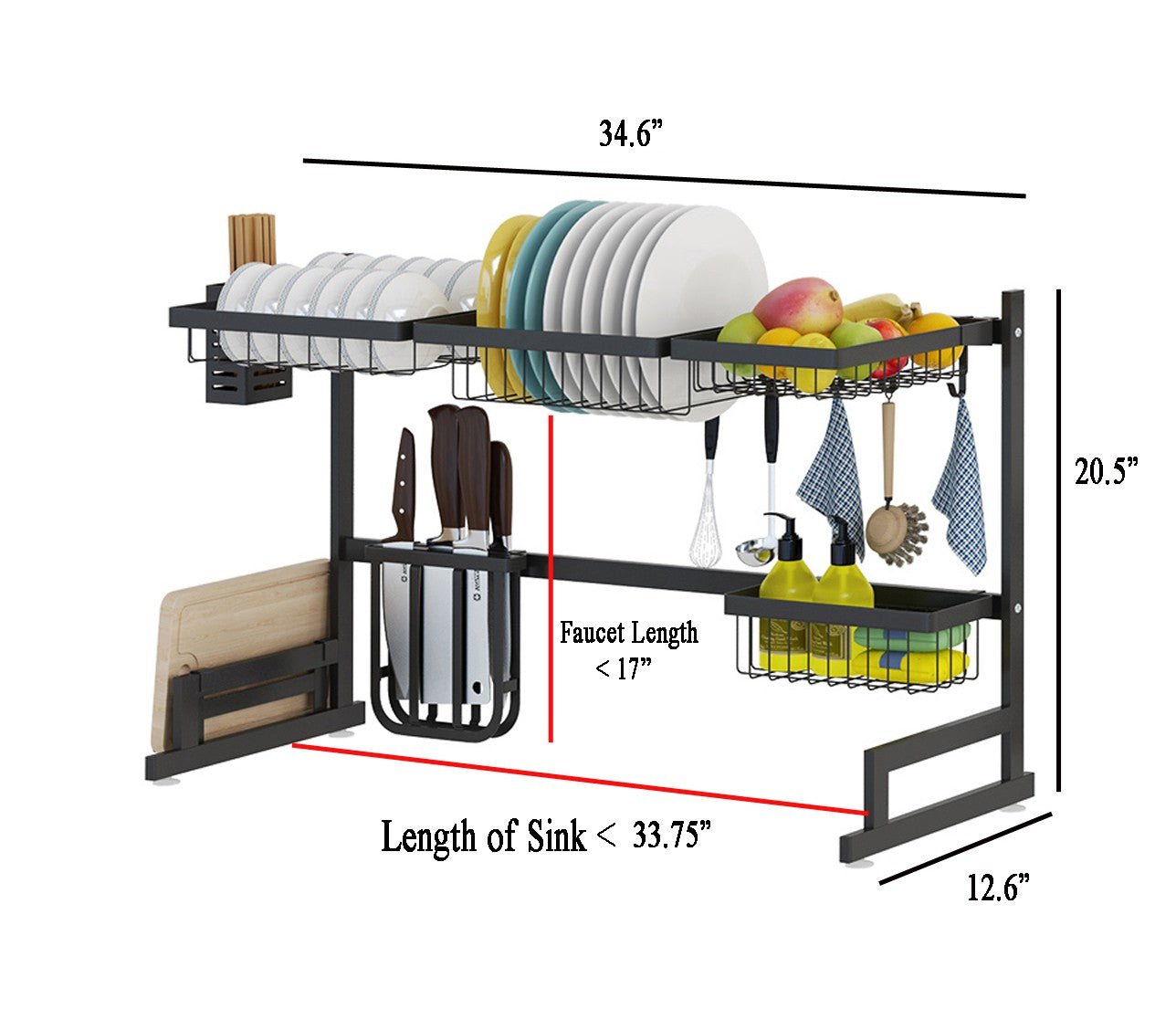 Over-Sink Stainless Dish Drying Rack