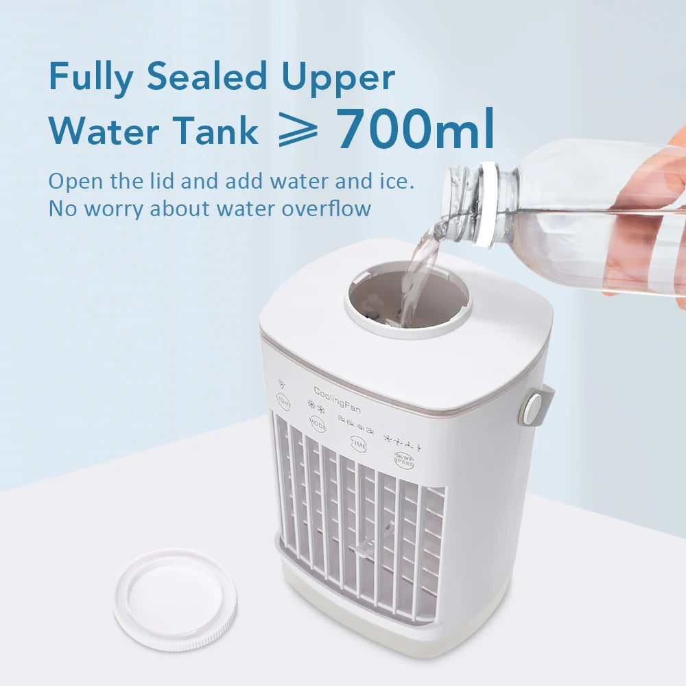 Mini Portable Air Cooler & Humidifier LED