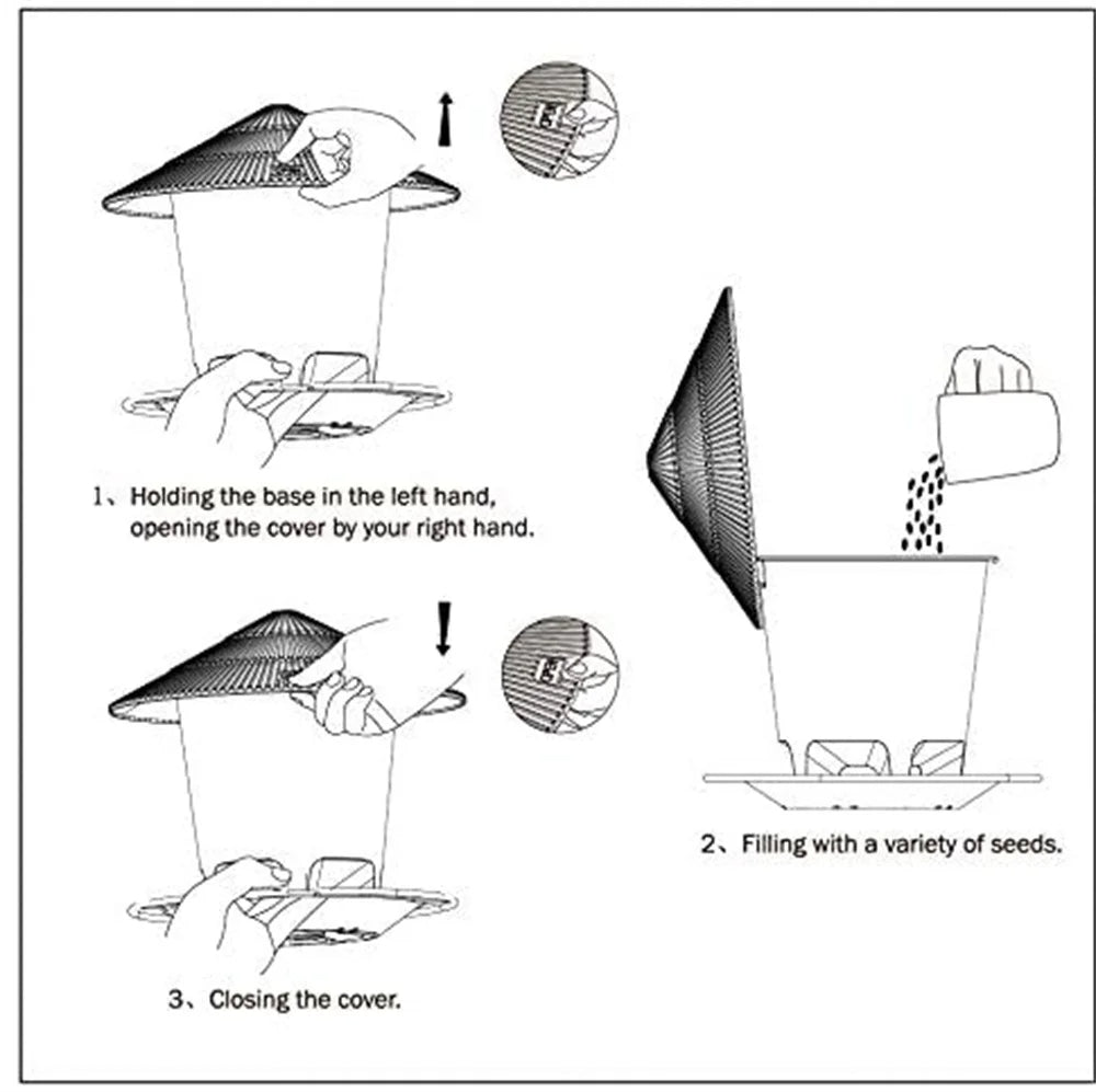 Hanging Bird Feeder with Auto Seed Dispenser
