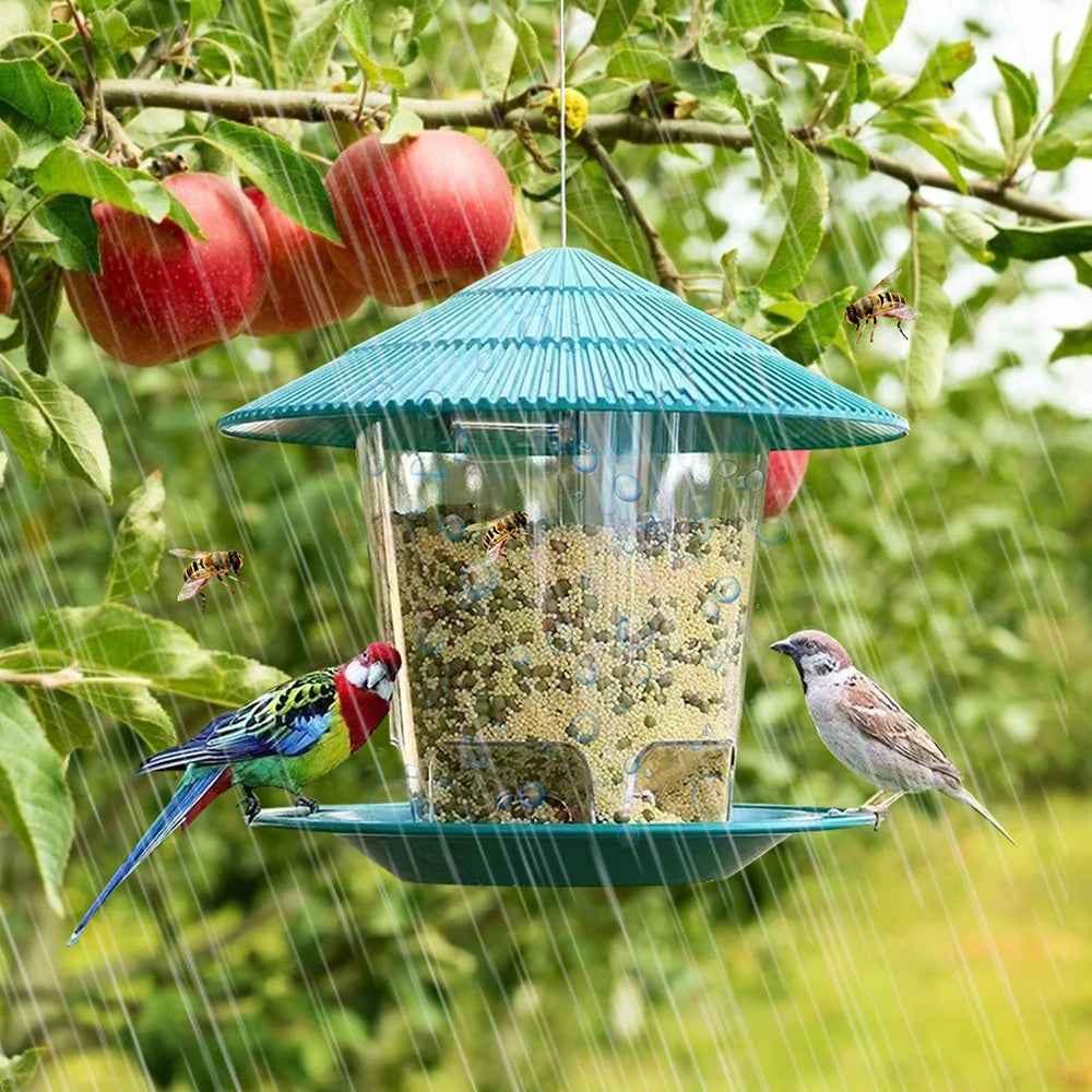 Hanging Bird Feeder with Auto Seed Dispenser