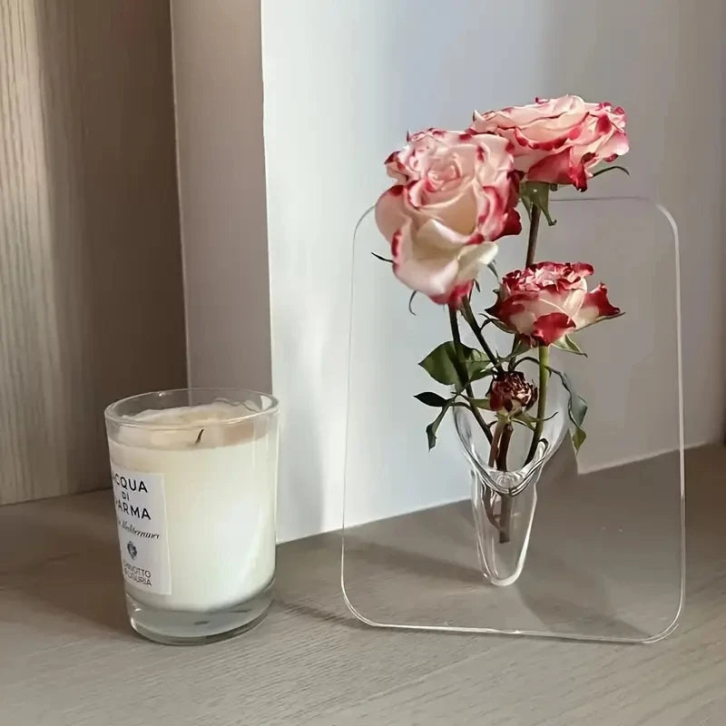Acrylic Picture Frame Flower Vase