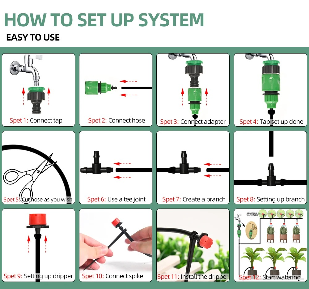 Drip Irrigation System with Auto Timer