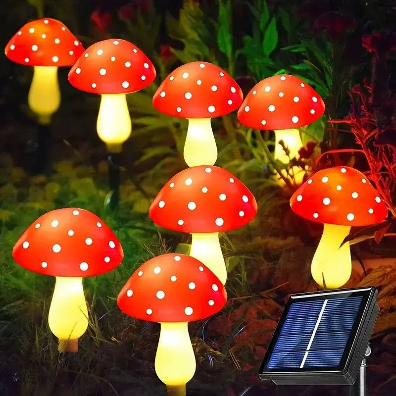 LED Solar Mushroom Garden Lights, Set of 12