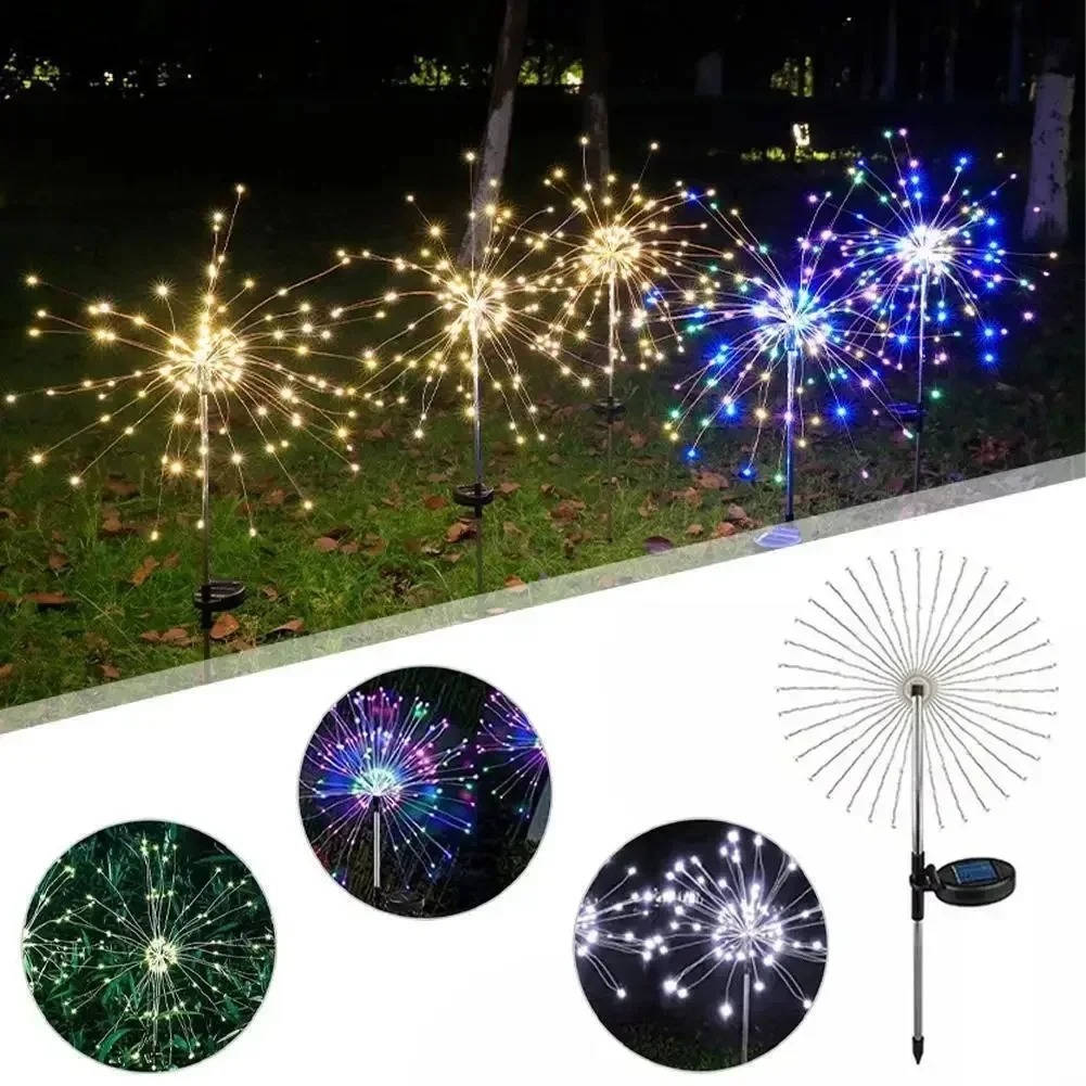 Solar Firework Lights Outdoor Garden Decor