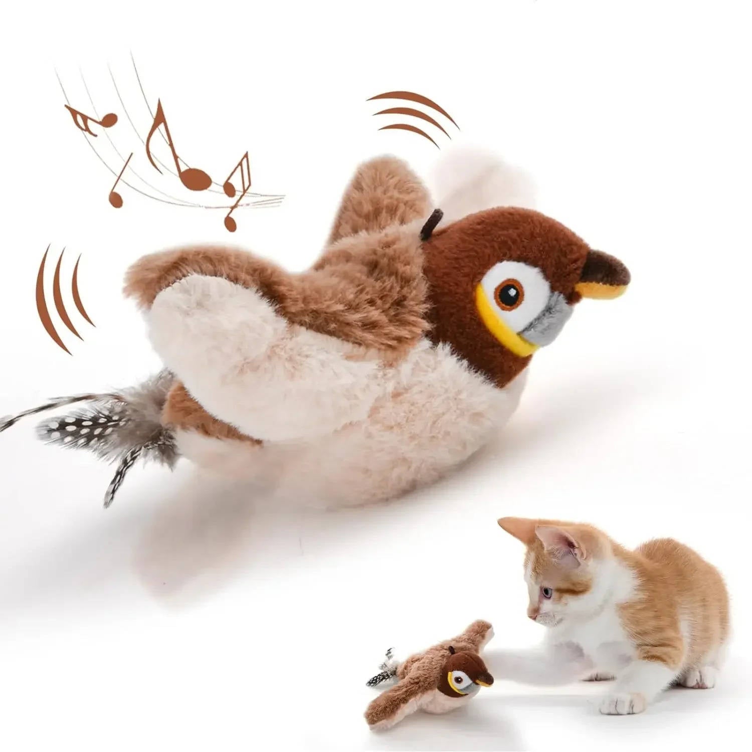Interactive Flapping Bird Cat Chase Toy