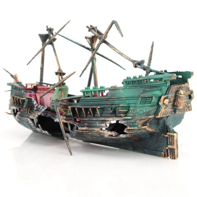 Large Sunken Boat Aquarium Decoration