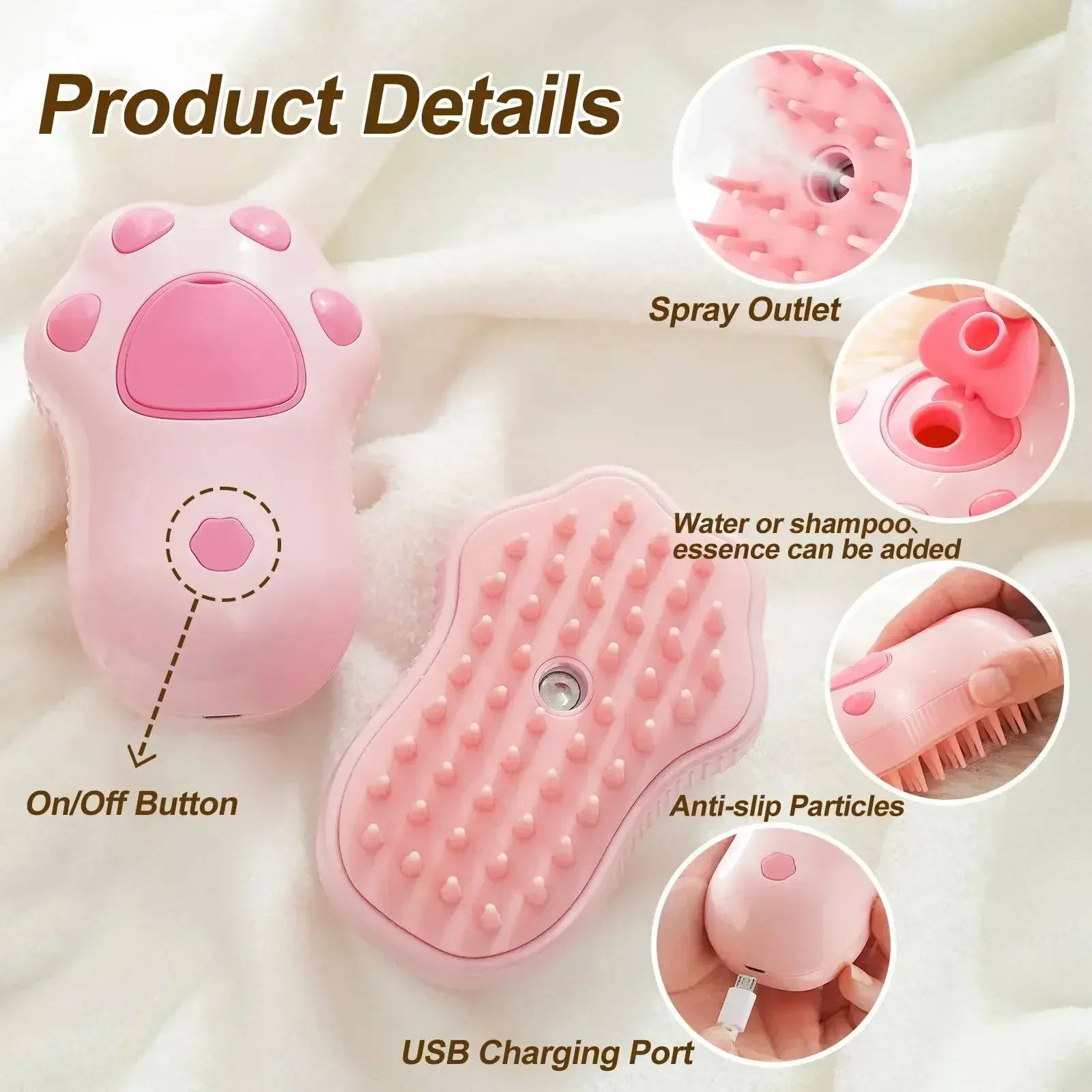 2-in-1 Steam Dog Grooming Brush
