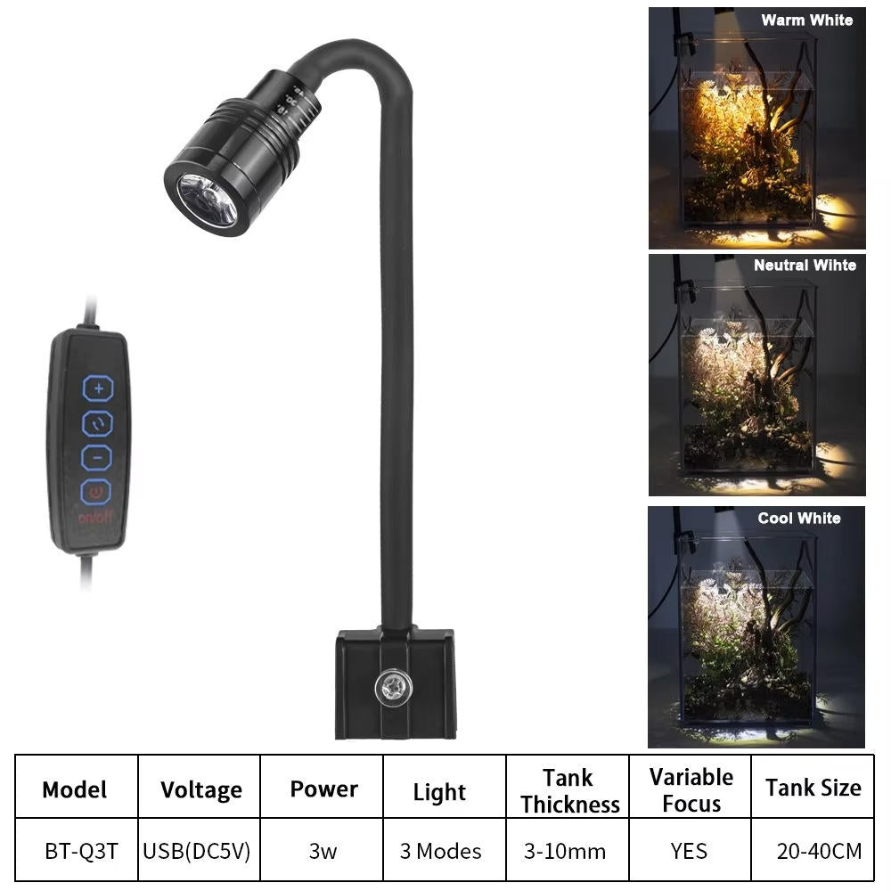 Adjustable LED Aquarium Light, 360 Rotating