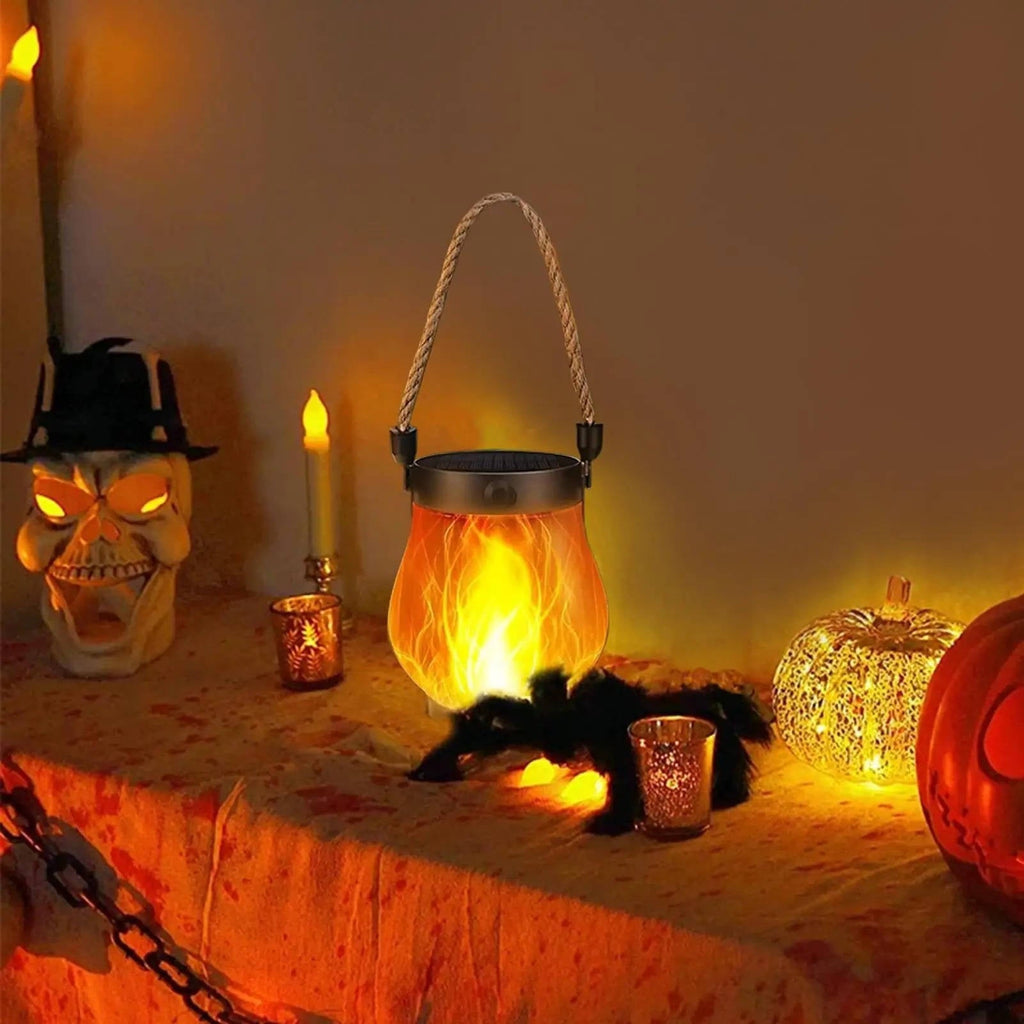 Solar Outdoor Porch Flame Lantern