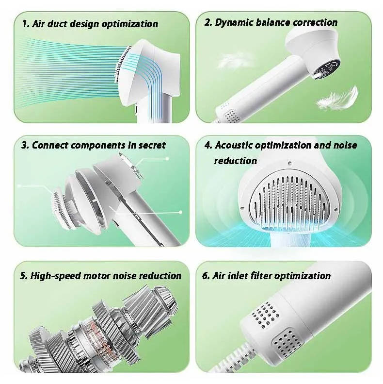 Quiet Pet Hair Dryer with Comb