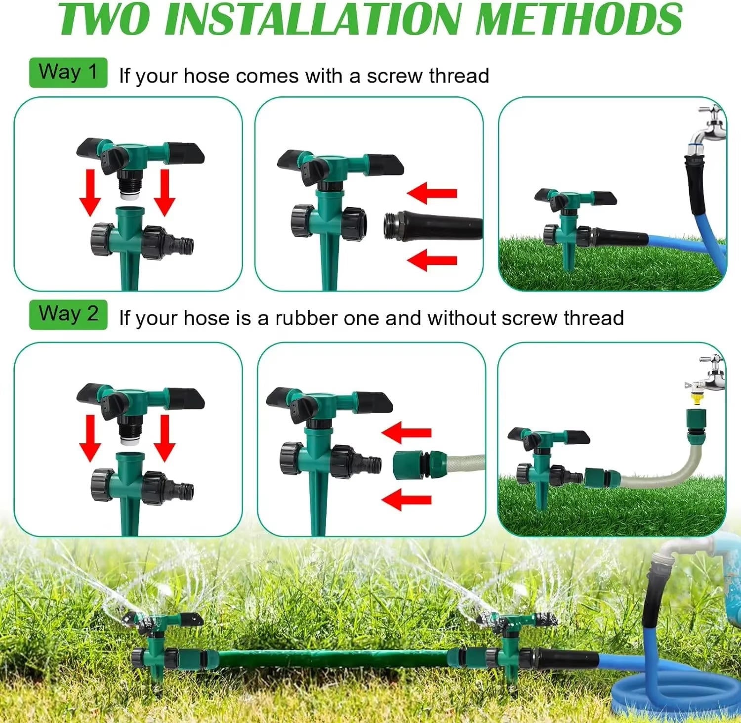 Rotating Garden Sprinkler System - 5 Set