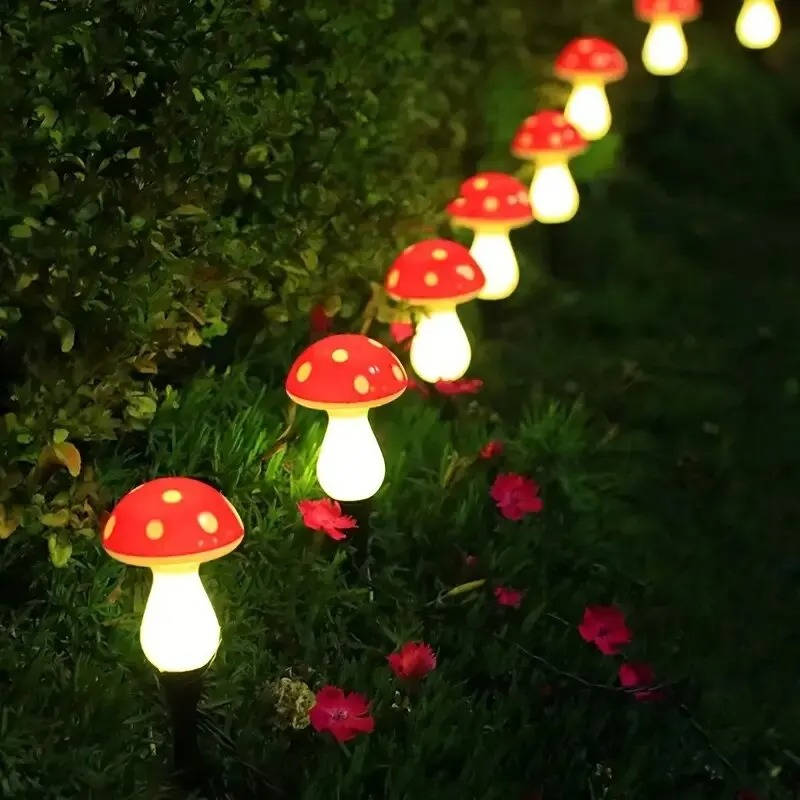 LED Solar Mushroom Garden Lights, Set of 12