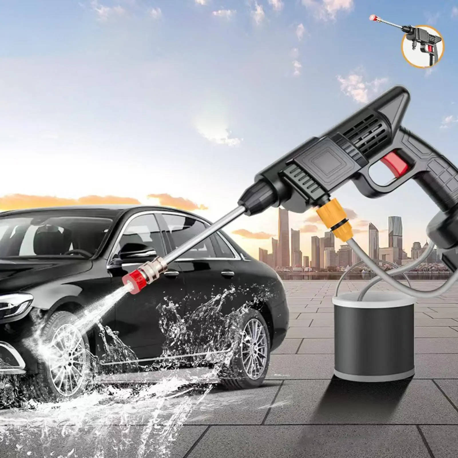 Cordless Portable High-Pressure Water Gun Set