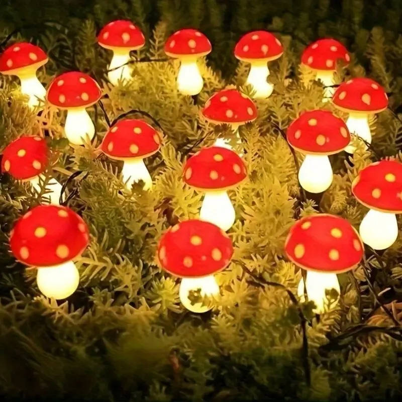 LED Solar Mushroom Garden Lights, Set of 12