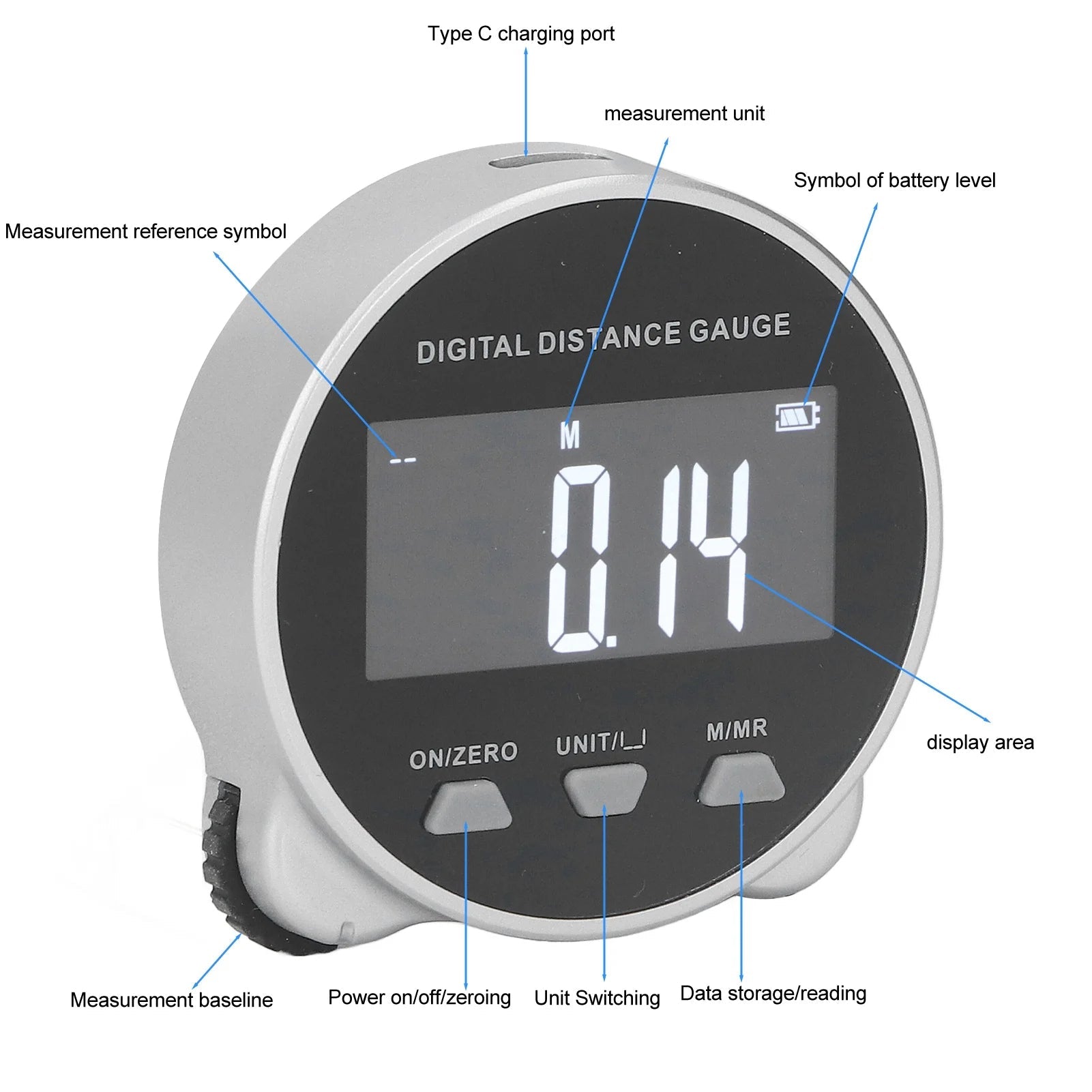 Smart Digital Tape Measure with LCD
