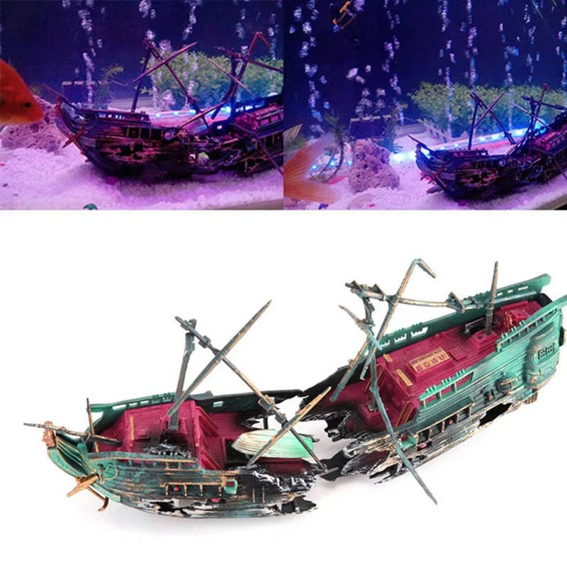 Large Sunken Boat Aquarium Decoration