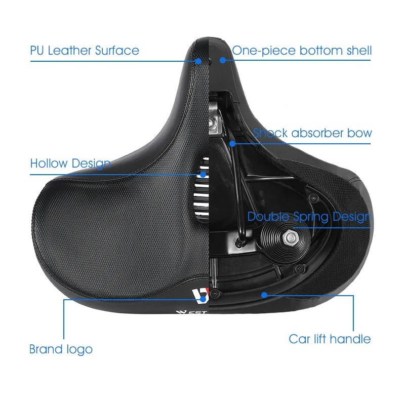 Comfortable Wide Bike Saddle for Long Rides