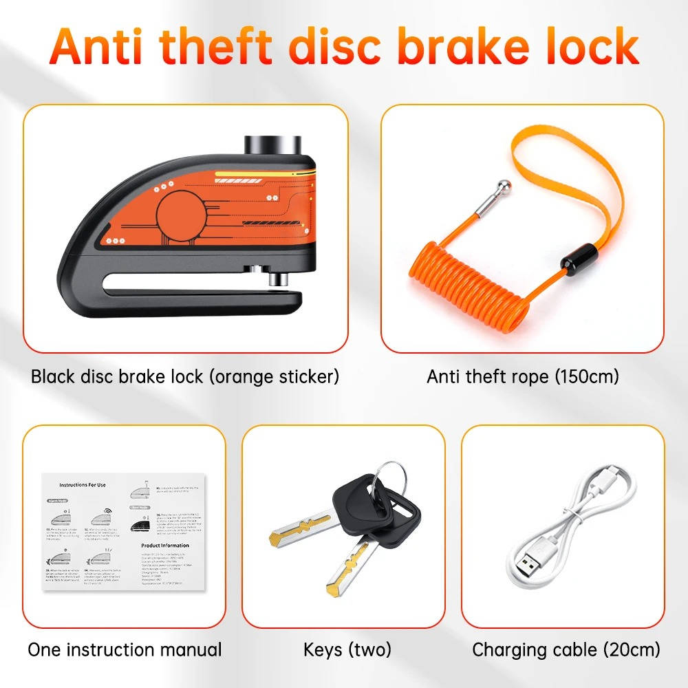 Motorcycle Disc Lock Alarm with Siren