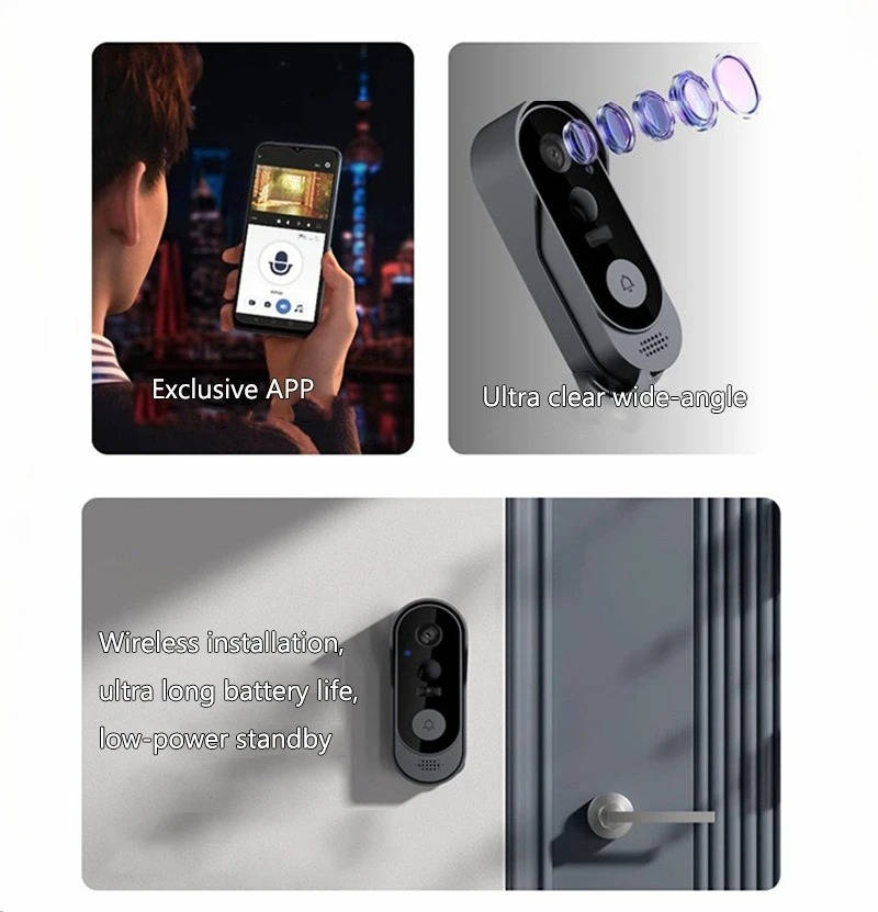 Wireless Smart Video Doorbell, No Subscription