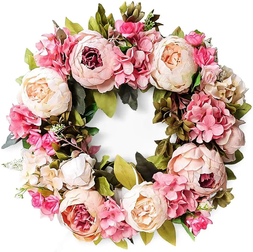Peony Round Floral Wreath