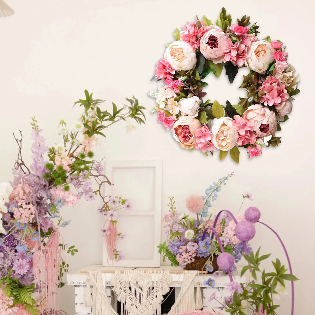 Peony Round Floral Wreath