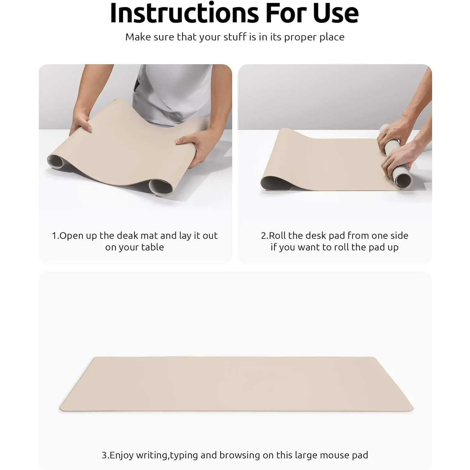 Dual-Sided Leather Desk Mat