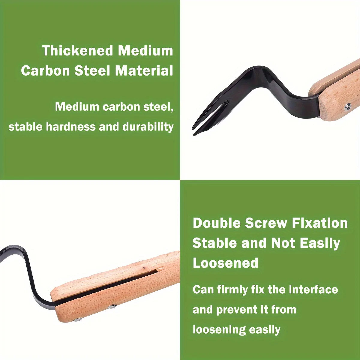 Stainless Steel Weed Puller with Wooden Handle