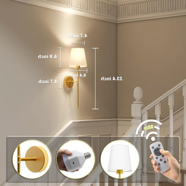 Wireless LED Wall Sconce with Remote