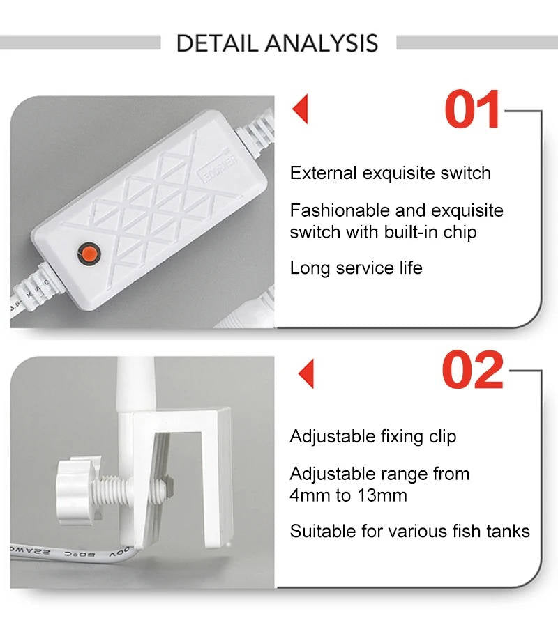 Clip-On Full-Spectrum LED Aquarium Light