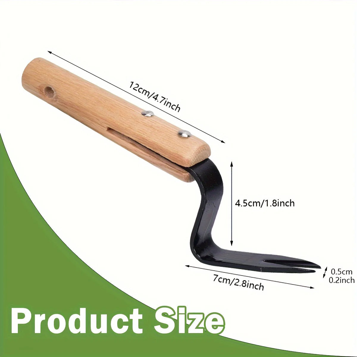 Stainless Steel Weed Puller with Wooden Handle