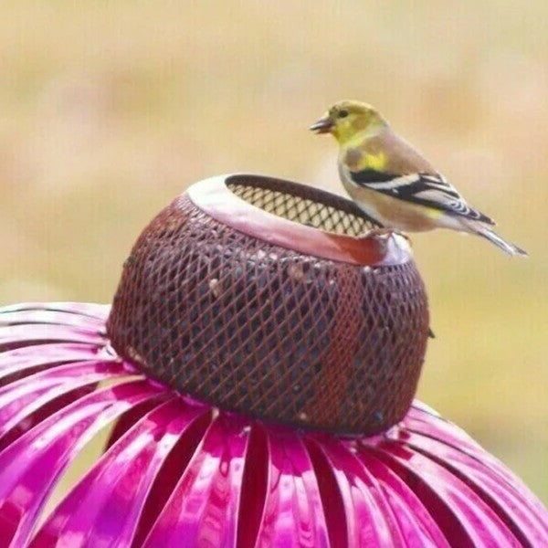 Coneflower Metal Bird Feeder