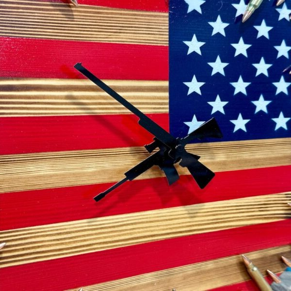 Handmade American Flag Bullet Clock