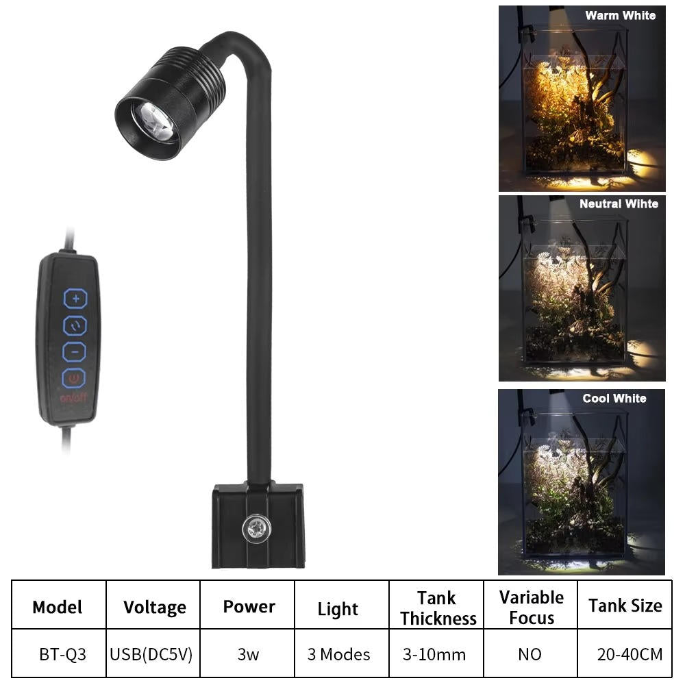 Adjustable LED Aquarium Light, 360 Rotating