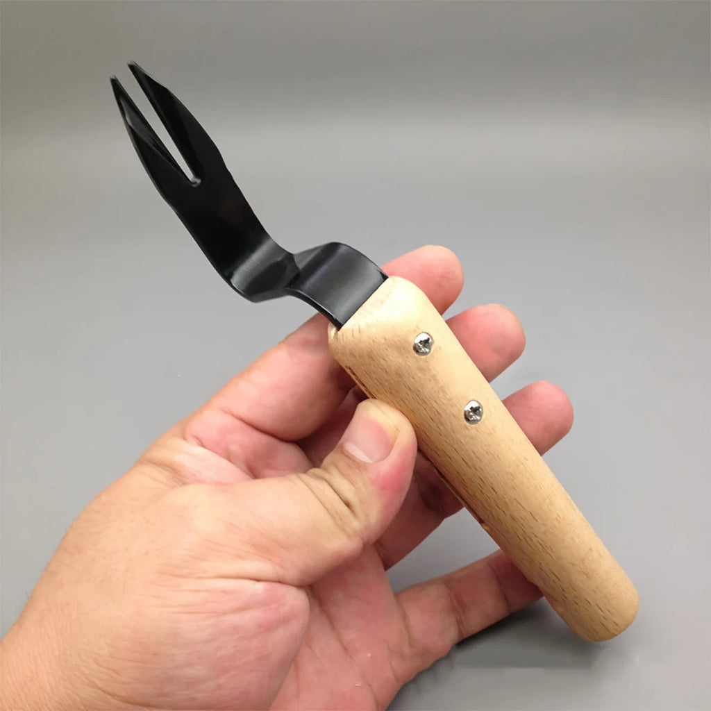 Stainless Steel Weed Puller with Wooden Handle