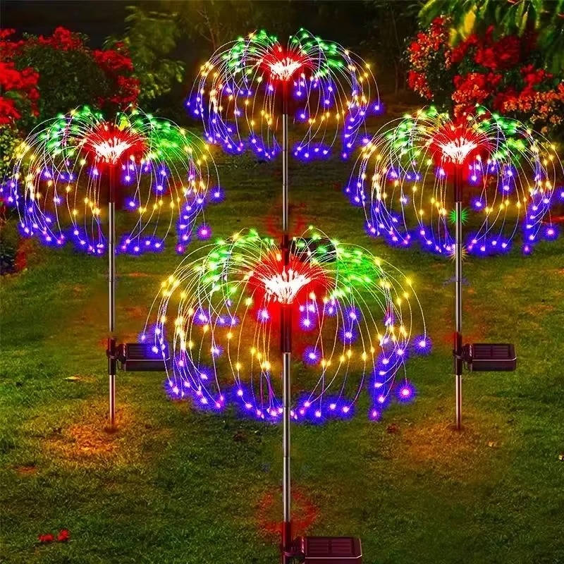 Solar Firework Lights Outdoor Garden Decor