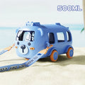 Cartoon Bus Kids Water Bottle with Straw