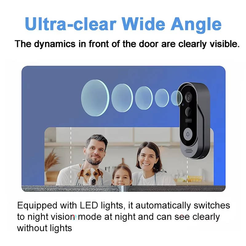 Wireless Smart Video Doorbell, No Subscription