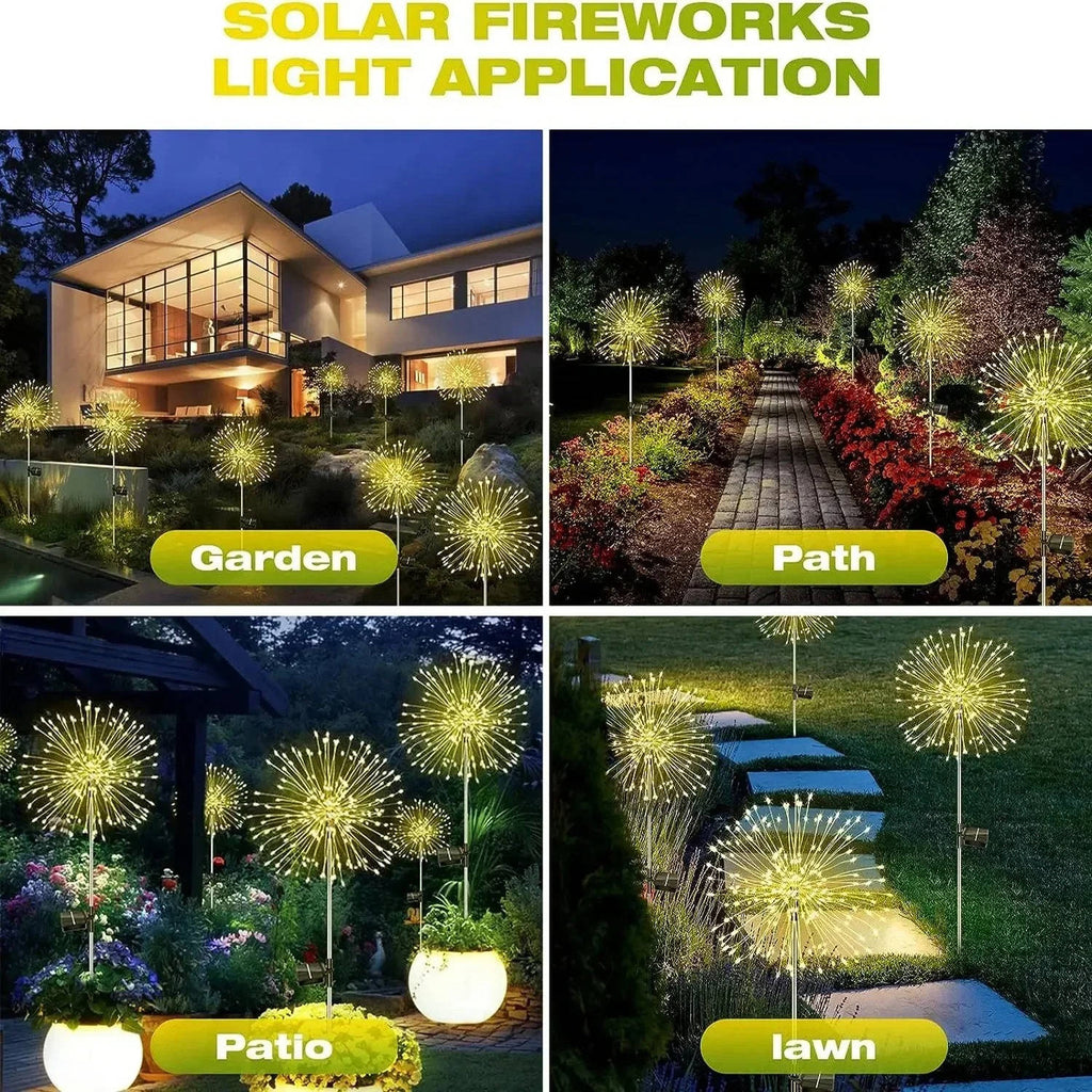 Solar Firework Lights Outdoor Garden Decor