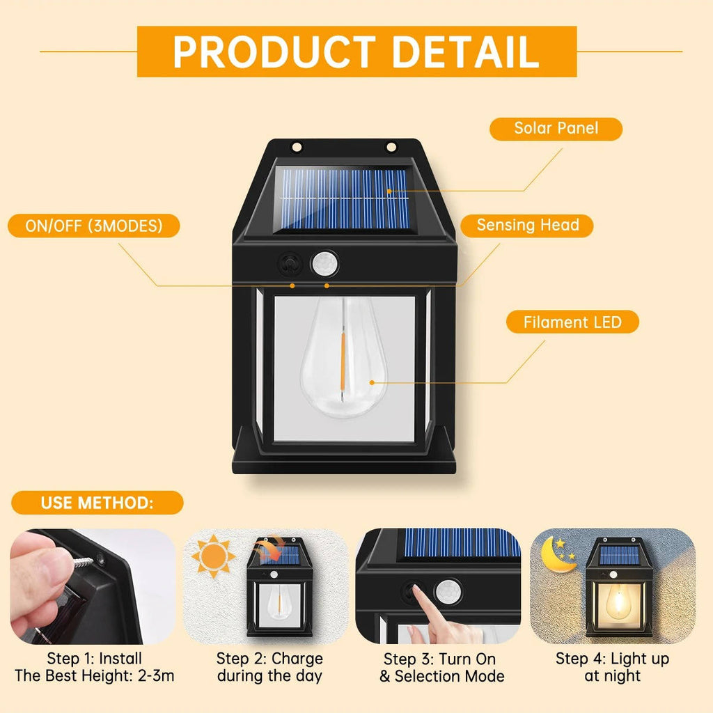 Solar Wall Lamp Outdoor (2-Pack)