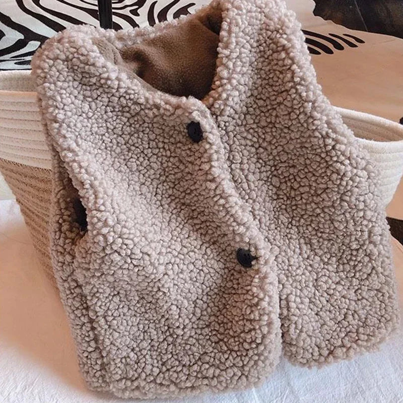 Kids Lamb Wool Winter Waistcoat