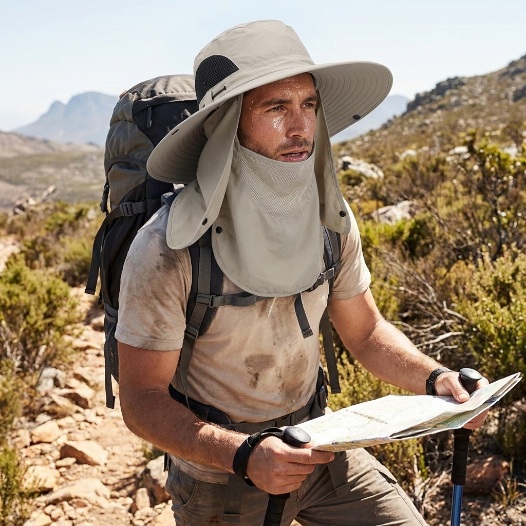 Breathable Wide Brim Fishing Hat lifestyle