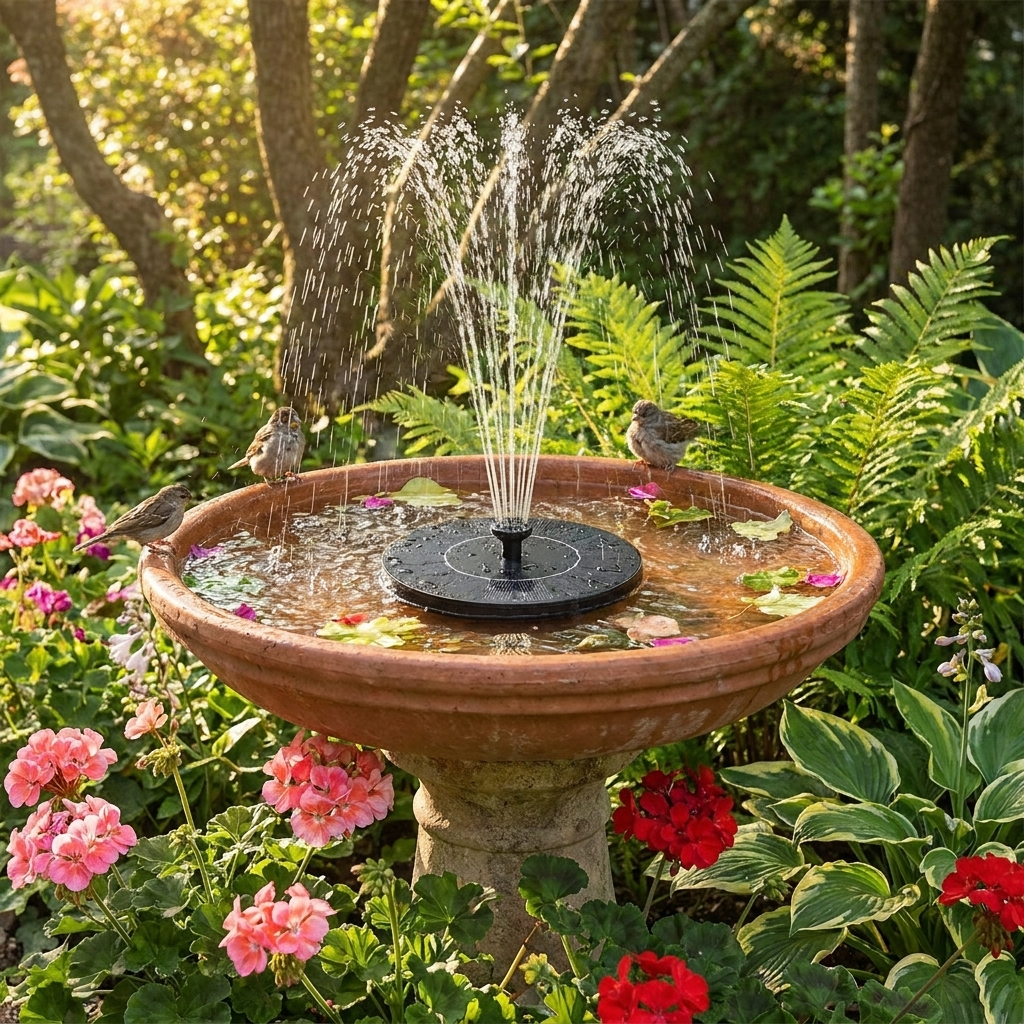 Solar-Powered Water Fountain lifestyle